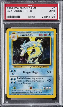 1999 POKEMON BASE SET UNLIMITED #6 GYARADOS-HOLO PSA 9 - Image 1