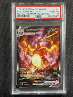 Pokemon Card PSA 10 Gem Mt Charizard Vmax Full Art UPC Black Star Promo Swsh261 - Image 1