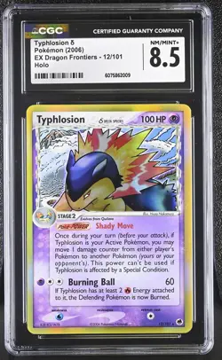 CGC 8.5 Typhlosion 2006 EX Dragon Frontiers 12/101 Holo Pokemon Card - Image 1