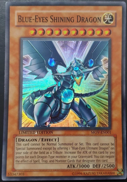 Blue-Eyes Shining Dragon - MOV-EN001 Super Rare Promo YuGiOh TCG Card - Image 1