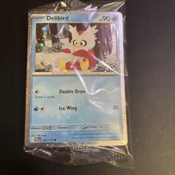 Sealed Delibird 046/193 Pokemon Paldea Evolved 2025 Holiday Stamped Promo - Image 1