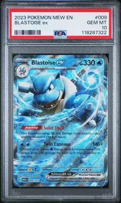 2023 POKEMON MEW EN-151 #009 BLASTOISE EX PSA 10 - Image 1