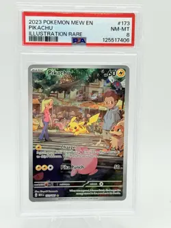 2023 POKEMON MEW EN-151 ILLUSTRATION RARE #173 PIKACHU PSA 8 - Image 1