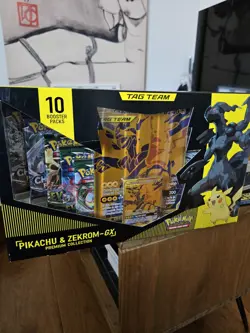 Pokemon Pikachu & Zekrom GX Tag Team Premium Collection Sealed Evolving Skies - Image 1