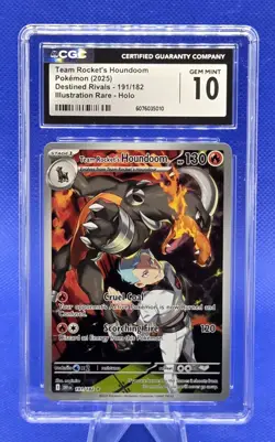 2025 Pokemon Destined Rivals Team Rocket's Houndoom 191/182 CGC 10 Gem Mint - Image 1