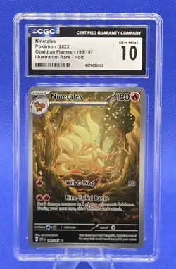 2023 Pokemon Obsidian Flames Ninetales 199/197 Illustration Rare CGC 10 - Image 1