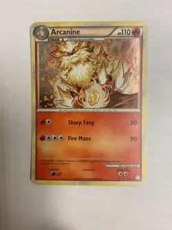 Pokemon - TCG - Arcanine 1/123 - Heart Gold Soul Silver - Holo - Image 1