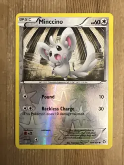 Pokemon TCG Minccino Dragons Exalted 109/124 Reverse Holo Common LP - Image 1