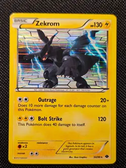 Zekrom 50/99 Holo Rare Next Destinies Pokemon Card 2012 - LP+ - Image 2
