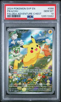 Pokemon TCG Pikachu Paldea Adventure Chest SVP 088 Black Star Promo PSA 10 - Image 1
