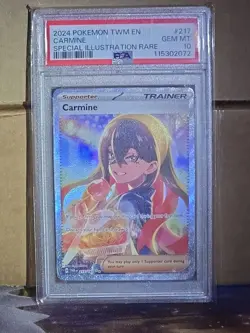 2024 POKEMON TWM EN-TWILIGHT MASQUERADE SPECIAL ILLUSTRATION RARE CARMINE PSA 10 - Image 1