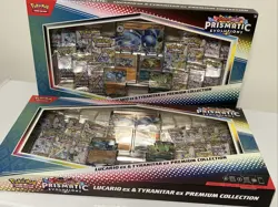 Pokemon TCG Prismatic Evolutions Lucario Ex + Tyranitar Ex Premium Collection2x - Image 1