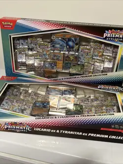 Pokemon TCG Prismatic Evolutions Lucario Ex + Tyranitar Ex Premium Collection2x - Image 2