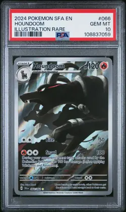 2024 POKEMON SFA EN-SHROUDED FABLE ILLUSTRATION RARE #066 HOUNDOOM PSA 10 - Image 1
