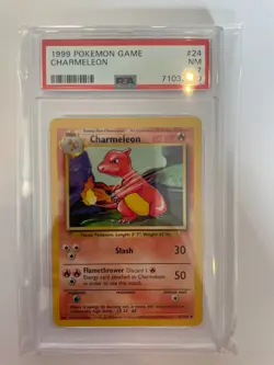 1999 Pokemon Game Unlimited TCG Charmeleon Base Set 24/102 PSA 7 NM - Image 1