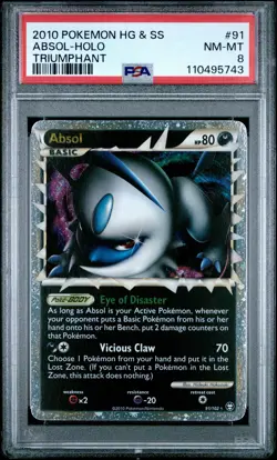 2010 POKEMON TRIUMPHANT ABSOL PRIME #91 ULTRA RARE HOLO PSA 8 NM #110495743 - Image 1