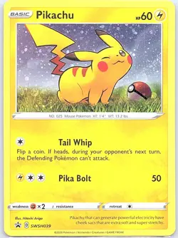 Pikachu - SWSH039 Holo SWSH: Sword & Shield Promo - Pokemon Card - NM - Image 1