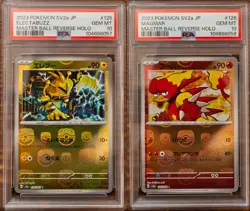 PSA 10 Electabuzz Magmar Master Ball Reverse Holo SEQ set Pokemon Card 151 SV2a - Image 1
