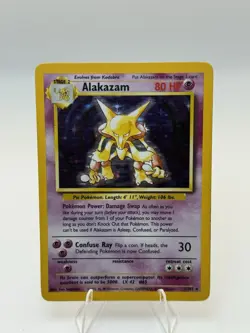 Pokemon TCG Alakazam Base Set Holo Card 1/102 Unlimited Holo Rare, LP Condition - Image 2
