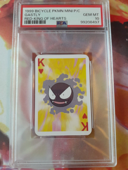 SEQUENTIAL 1999 Pokemon Gengar + Gastly Bicycle Mini Poker Playing Card PSA 10👁 - Image 4