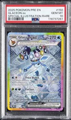 2025 POKEMON PRE EN-PRISMATIC EVOLUTIONS #150 GLACEON EX PSA 10 - Image 1