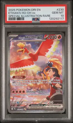 2025 POKEMON DRI EN-DESTINED RIVALS #230 ETHAN'S HO-OH EX PSA 10 - Image 1