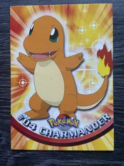 Charmander #4 1999 Topps Pokemon TV Animation Edition Series 1 Blue Logo - Image 1
