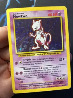Mewtwo 10/102 Holo Rare Base Set Unlimited - Pokemon Card WOTC B LP - - Image 3
