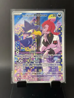 Pokemon TCG Destined Rivals Team Rockets Murkrow Card 200/182 IR Mint Condition - Image 1