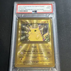Pikachu - (Celebrations Metal Card) 058/102 Ultra Premium Collection PSA 9 Mint - Image 1