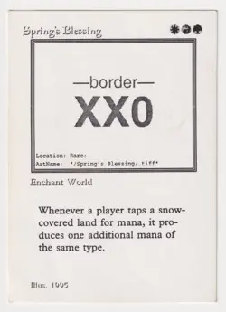 Spring's Blessing (Winter's Night) MP Alliances Playtest Card 1995 MTG Magic! - Image 1