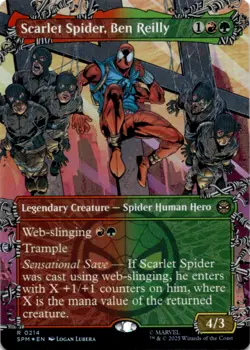 MTG Scarlet Spider, Ben Reilly (Borderless) Foil NM Marvel's Spider-Man Magic 21 - Image 1