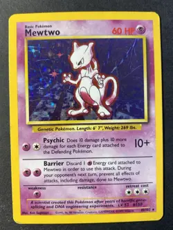 Mewtwo 10/102 Holo Rare Base Set Unlimited - Pokemon Card WOTC C MP - - Image 1