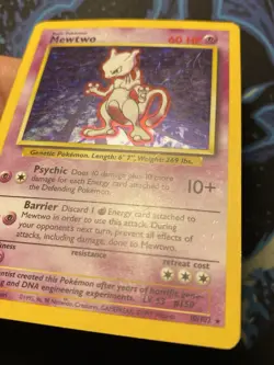 Mewtwo 10/102 Holo Rare Base Set Unlimited - Pokemon Card WOTC C MP - - Image 4