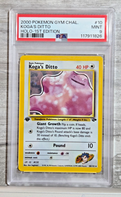 Pokemon 2000 Gym Challenge / Gym Chal. Koga's Ditto #10 Holo 1st Edition PSA 9 - Image 1