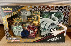 Pokemon TCG Crown Zenith Lugia v & Unown v Special Collection Box Sealed - Image 1