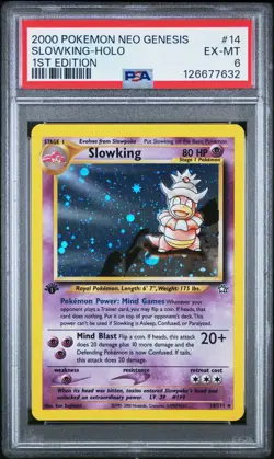 SLOWKING Pokemon Neo Genesis 1st Edition Holo 14/111 - PSA 6 - Image 1
