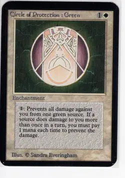 Circle of Protection: Green Alpha Edition Regular ACTUAL CARD - US SELLER - Image 1