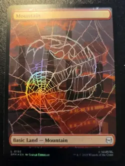 Mountain (Full Art) 0192 Foil Land Spider-Man Magic: The Gathering - Image 1