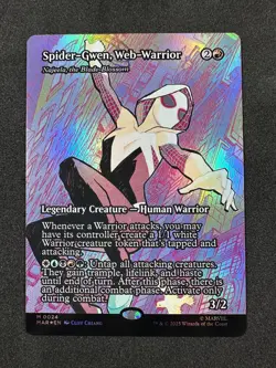 MTG SPIDER-GWEN, Web-Warrior FOIL Spider Man Magic The Gathering M0024 M 0024 - Image 1