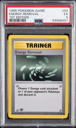 1999 POKEMON BASE SET 1ST EDITION #92 ENERGY REMOVAL PSA 5 - Image 1