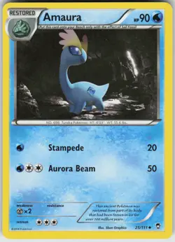 Pokemon Amaura 25/111 XY - Furious Fists Uncommon NM - Image 1
