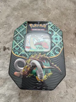 POKEMON Scarlet & Violet - Paldean Fates - Great Tusk EX Tin - NEW SEALED - Image 1