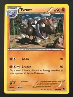 Pokemon TCG Tyrunt 61/111 Holo Uncommon XY Furious Fists MP - Image 1