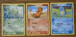 Pokemon Cards Bulbasaur Charmander Squirtle Set Ex Firered Leafgreen /112 Rare - Image 1