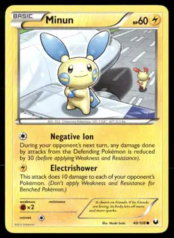 2012 Dark Explorers Set Pokemon Card 040 Minun NM - Image 1