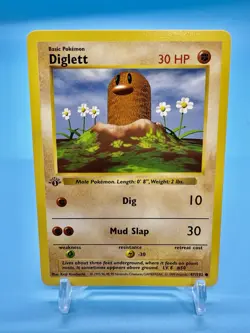 1999 Pokemon Game 1st Edition DIGLETT Shadowless English 47/102 *Never Played* - Image 1