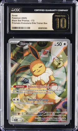 2025 POKEMON PRISMATIC EVOLUTIONS POKEMON CENTER ETB PROMO EEVEE CGC 10 PRISTINE - Image 1