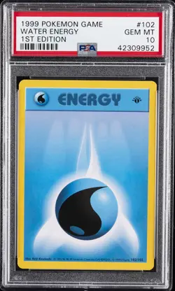 1999 POKEMON BASE SET 1ST EDITION #102 WATER ENERGY PSA 10 - Image 1
