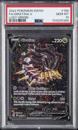 2022 POKEMON SWORD & SHIELD LOST ORIGIN #186 FULL ART/GIRATINA V PSA 10 - Image 1